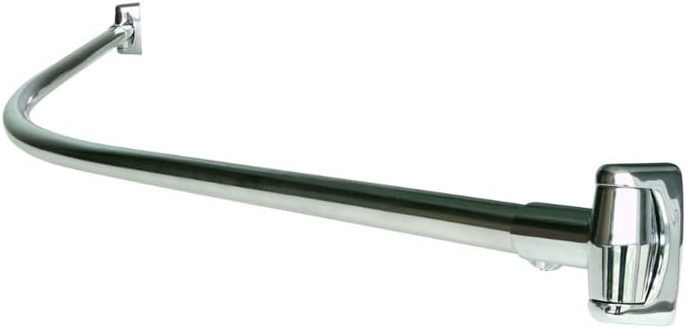 60-Inch Stainless Steel Curved Shower Curtain Rod, 5 Foot Mounted Non-Telescoping Rust Proof (Brushed Nickel)