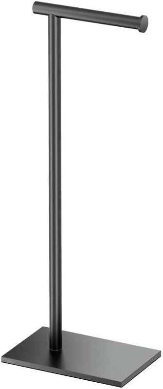 Gatco 1331B Modern Rectangle Base Freestanding Toilet Paper Holder 22.25" Brushed Brass/Acrylic with Weighted Base