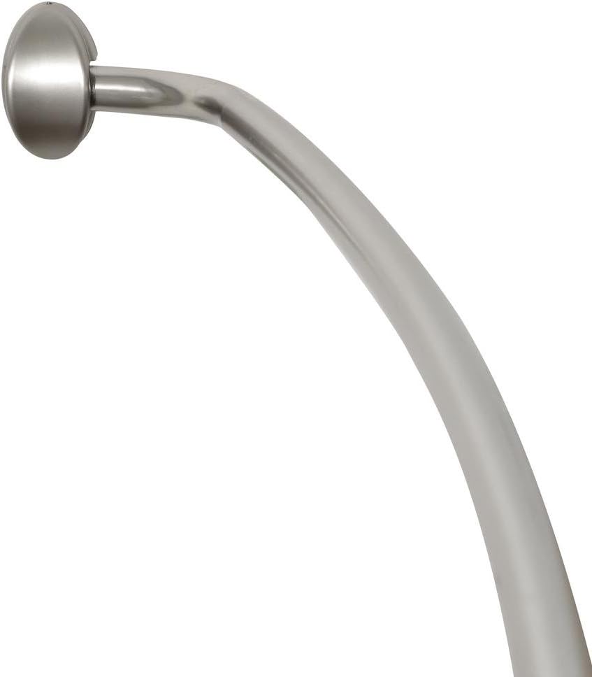 ZPC Zenith Products Corporation Zenna Home 35603BN06, Curved Shower Curtain Rod, 56 to 72-Inch, Brushed Nickel