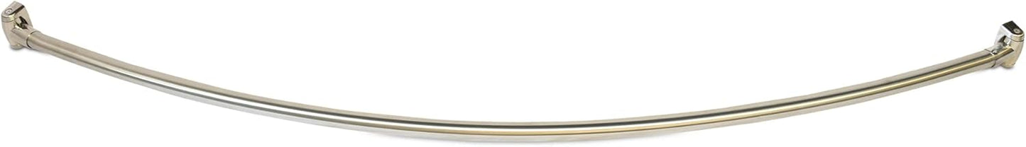 60-Inch Stainless Steel Curved Shower Curtain Rod, 5 Foot Mounted Non-Telescoping Rust Proof (Brushed Nickel)