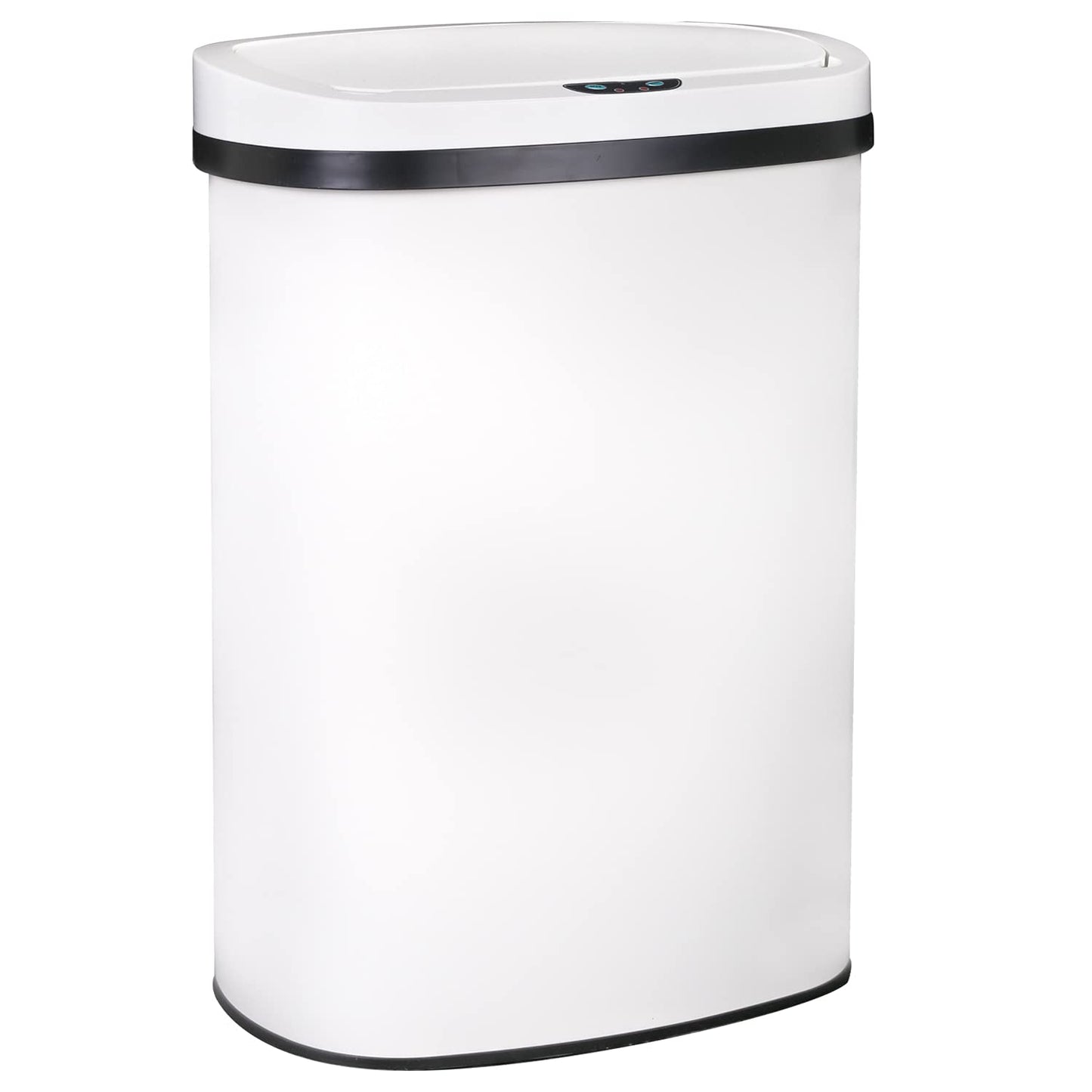 BestOffice | 13 Gallon Trash Can with Lid | Automatic Touchless Garbage Can | Odor Control | Modern Oval Design | Easy to Clean | Stainless Steel | Fits Any Kitchen, Bathroom, Office or Home