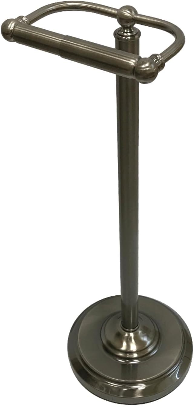 Kingston Brass CC2008 Classic Pedestal Paper Holder, Brushed Nickel,21-1/2" Length