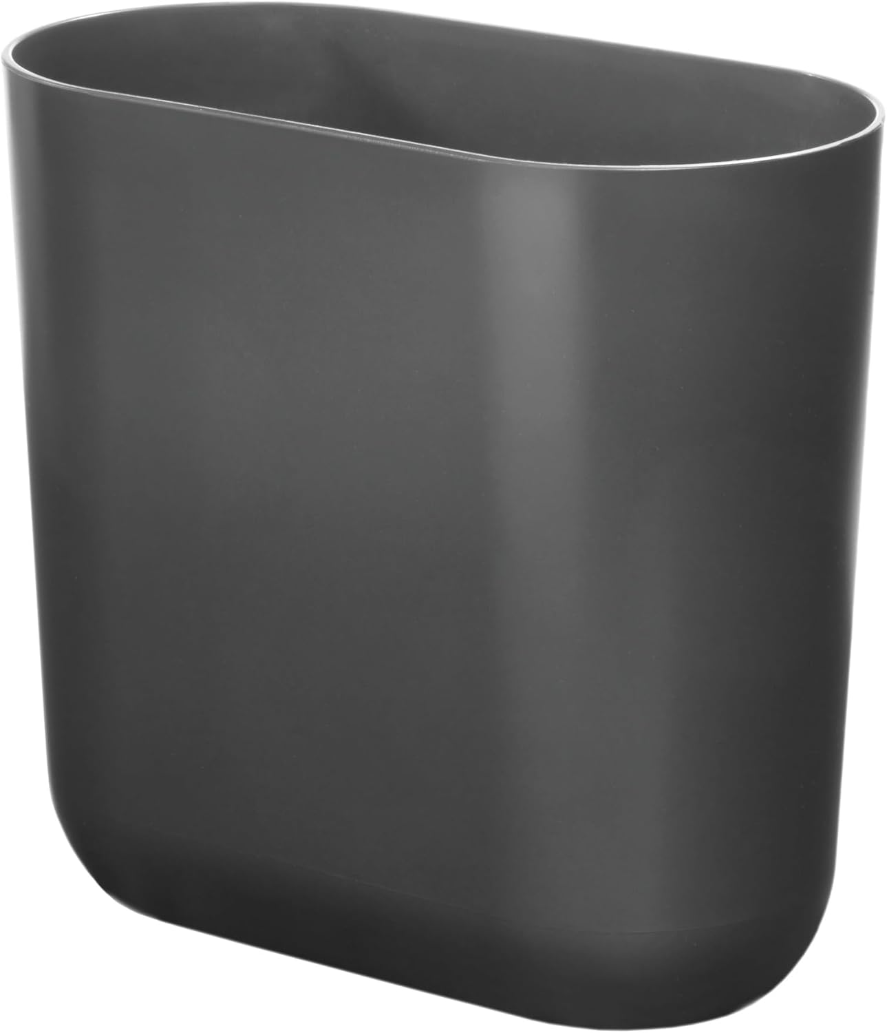 iDesign Small Slim Plastic Bathroom Trash Can, Garbage Can for Bedroom, Office, Desk, Dorm, 2-Pack, White
