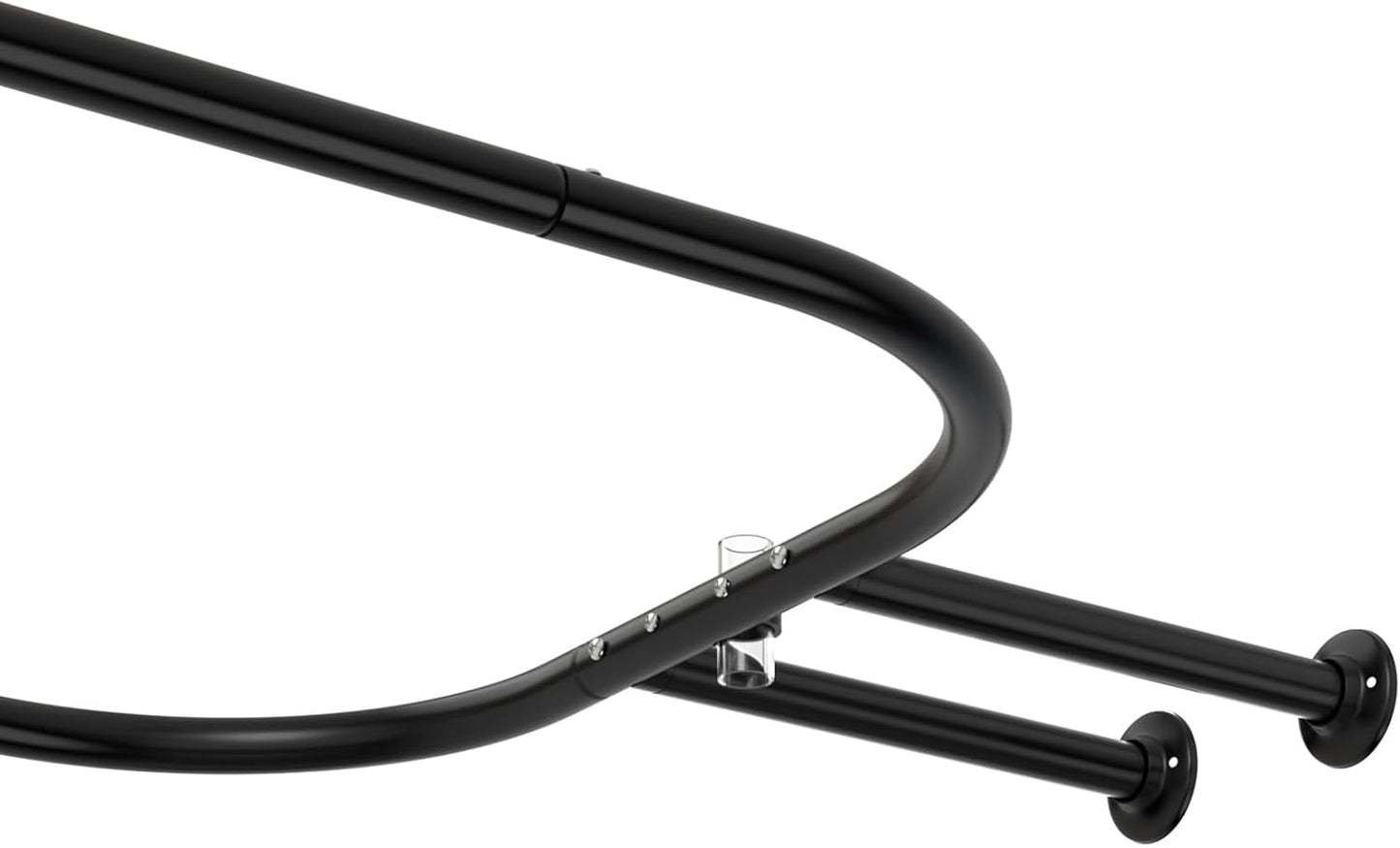 PrettyHome Shower Curtain Rod Hoop Square Shape Bathroom Heavy Duty No Rust Oval Shower Rod 58.3"x24" for Clawfoot Tub,for Free Standing Tubs Black