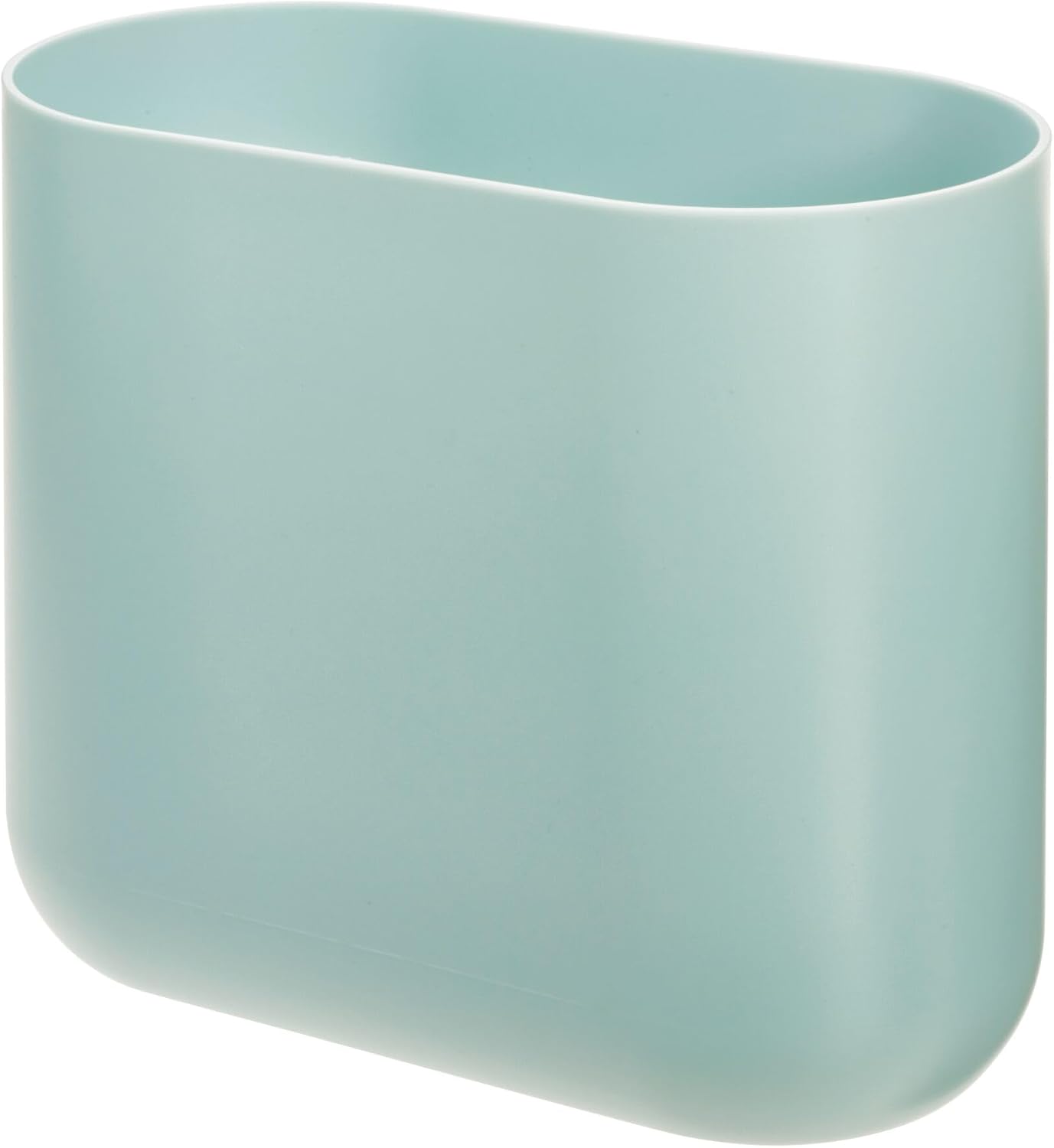 iDesign Small Slim Plastic Bathroom Trash Can, Garbage Can for Bedroom, Office, Desk, Dorm, 2-Pack, White