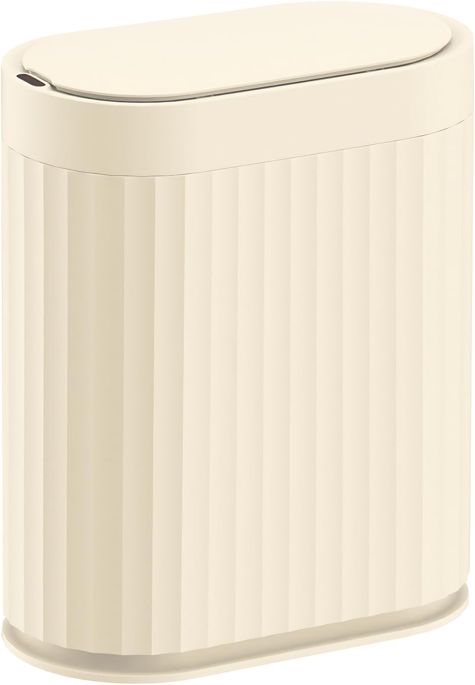 ELPHECO Automatic Motion Sensor Trash Can - 2 Gallon Slimline for Bathroom, Bedroom, Kitchen, Office - White with Gold Trim