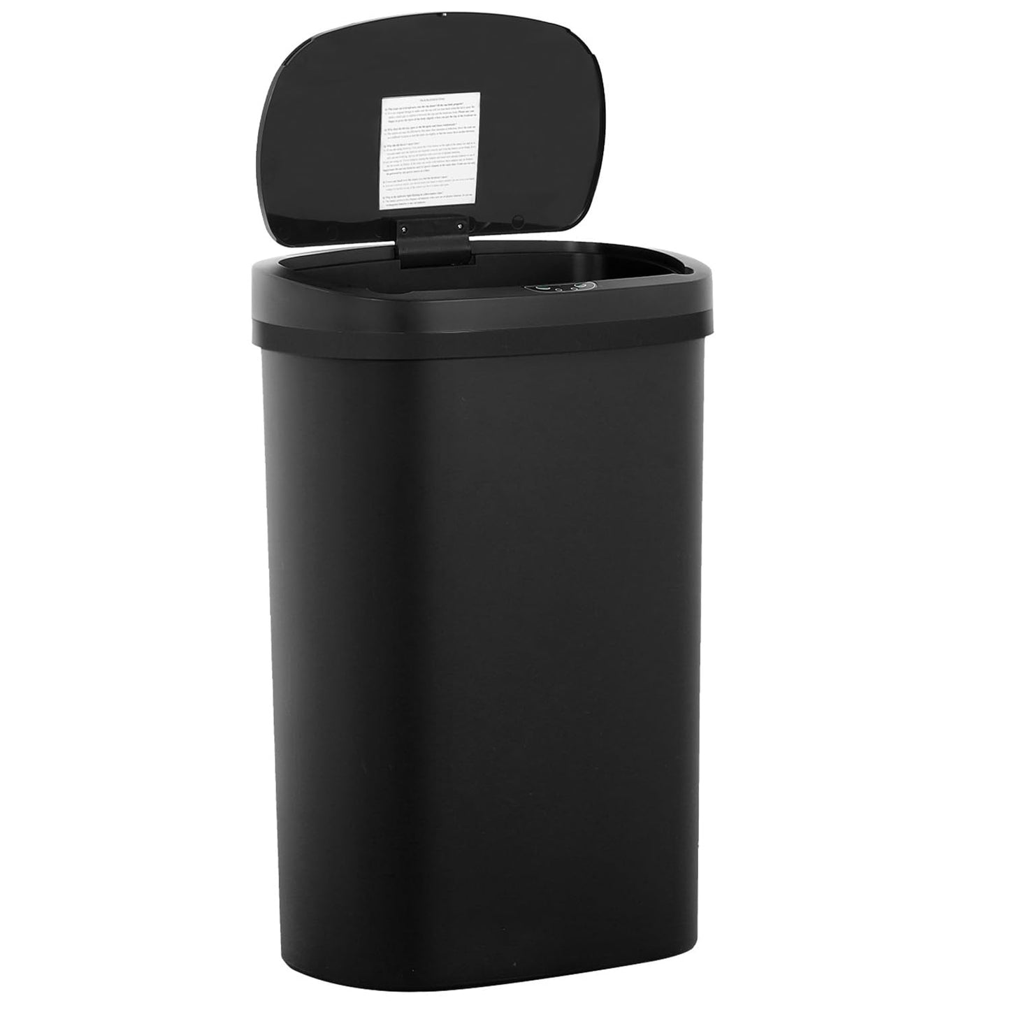 BestOffice | 13 Gallon Trash Can with Lid | Automatic Touchless Garbage Can | Odor Control | Modern Oval Design | Easy to Clean | Stainless Steel | Fits Any Kitchen, Bathroom, Office or Home