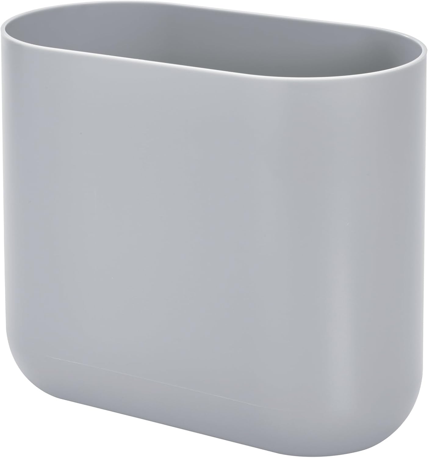 iDesign Small Slim Plastic Bathroom Trash Can, Garbage Can for Bedroom, Office, Desk, Dorm, 2-Pack, White