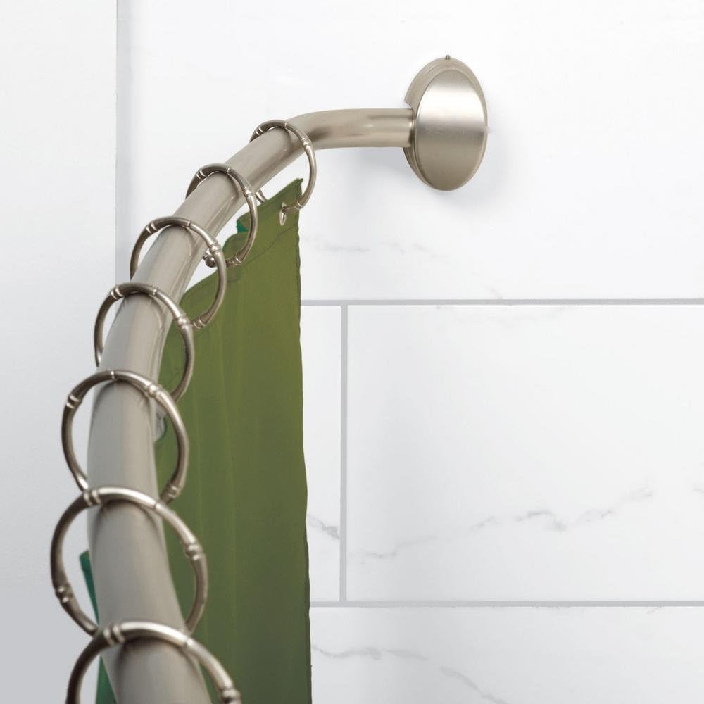 ZPC Zenith Products Corporation Zenna Home 35603BN06, Curved Shower Curtain Rod, 56 to 72-Inch, Brushed Nickel