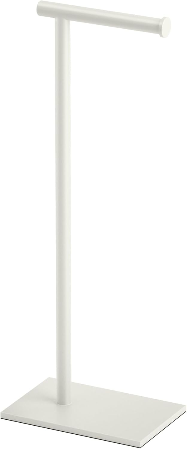 Gatco 1331B Modern Rectangle Base Freestanding Toilet Paper Holder 22.25" Brushed Brass/Acrylic with Weighted Base