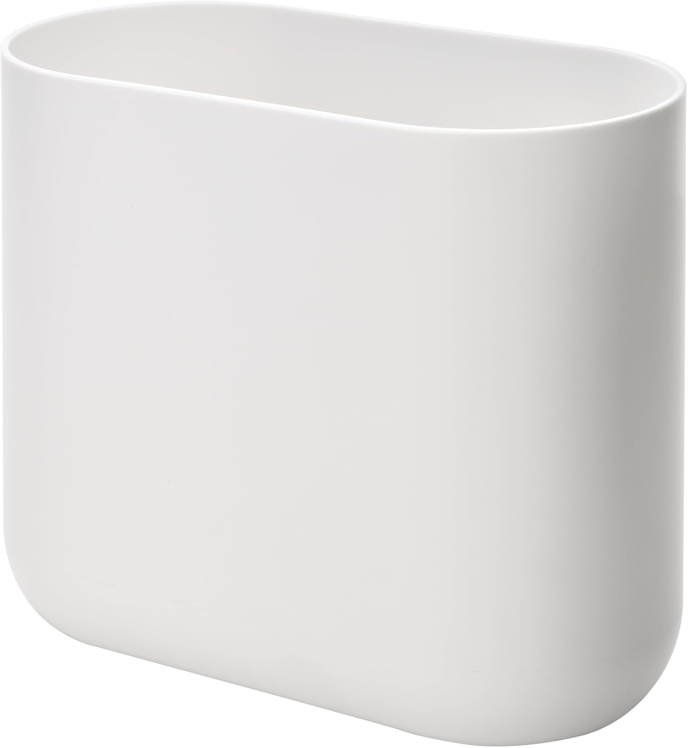 iDesign Small Slim Plastic Bathroom Trash Can, Garbage Can for Bedroom, Office, Desk, Dorm, 2-Pack, White