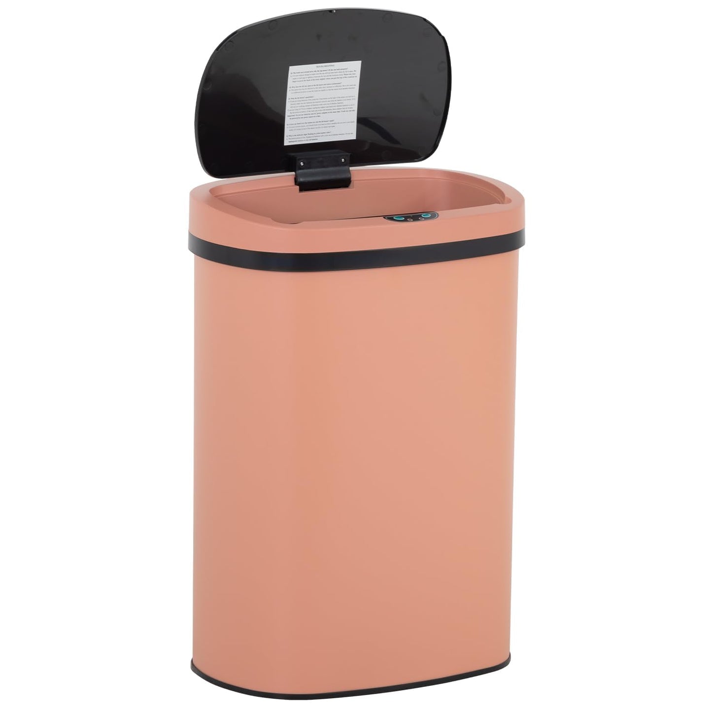 BestOffice | 13 Gallon Trash Can with Lid | Automatic Touchless Garbage Can | Odor Control | Modern Oval Design | Easy to Clean | Stainless Steel | Fits Any Kitchen, Bathroom, Office or Home