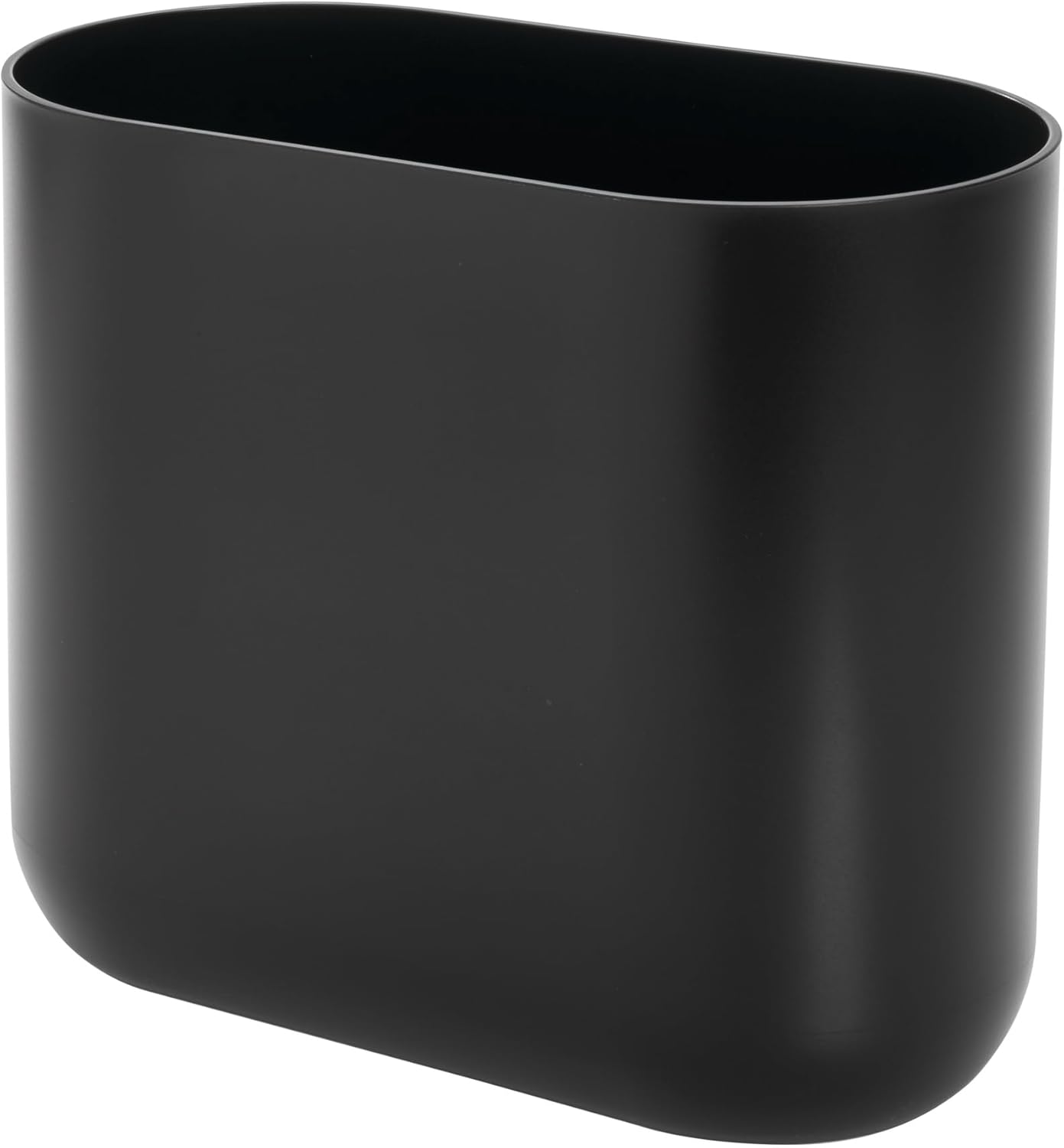 iDesign Small Slim Plastic Bathroom Trash Can, Garbage Can for Bedroom, Office, Desk, Dorm, 2-Pack, White