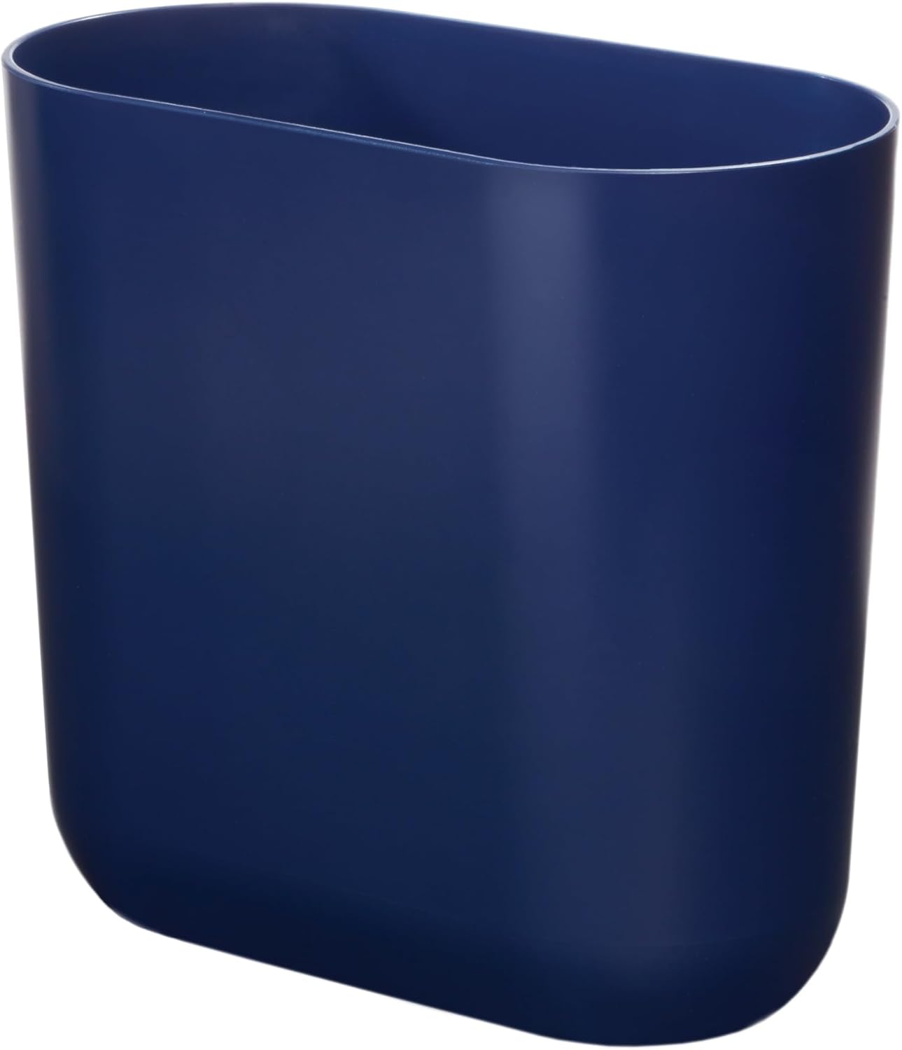 iDesign Small Slim Plastic Bathroom Trash Can, Garbage Can for Bedroom, Office, Desk, Dorm, 2-Pack, White