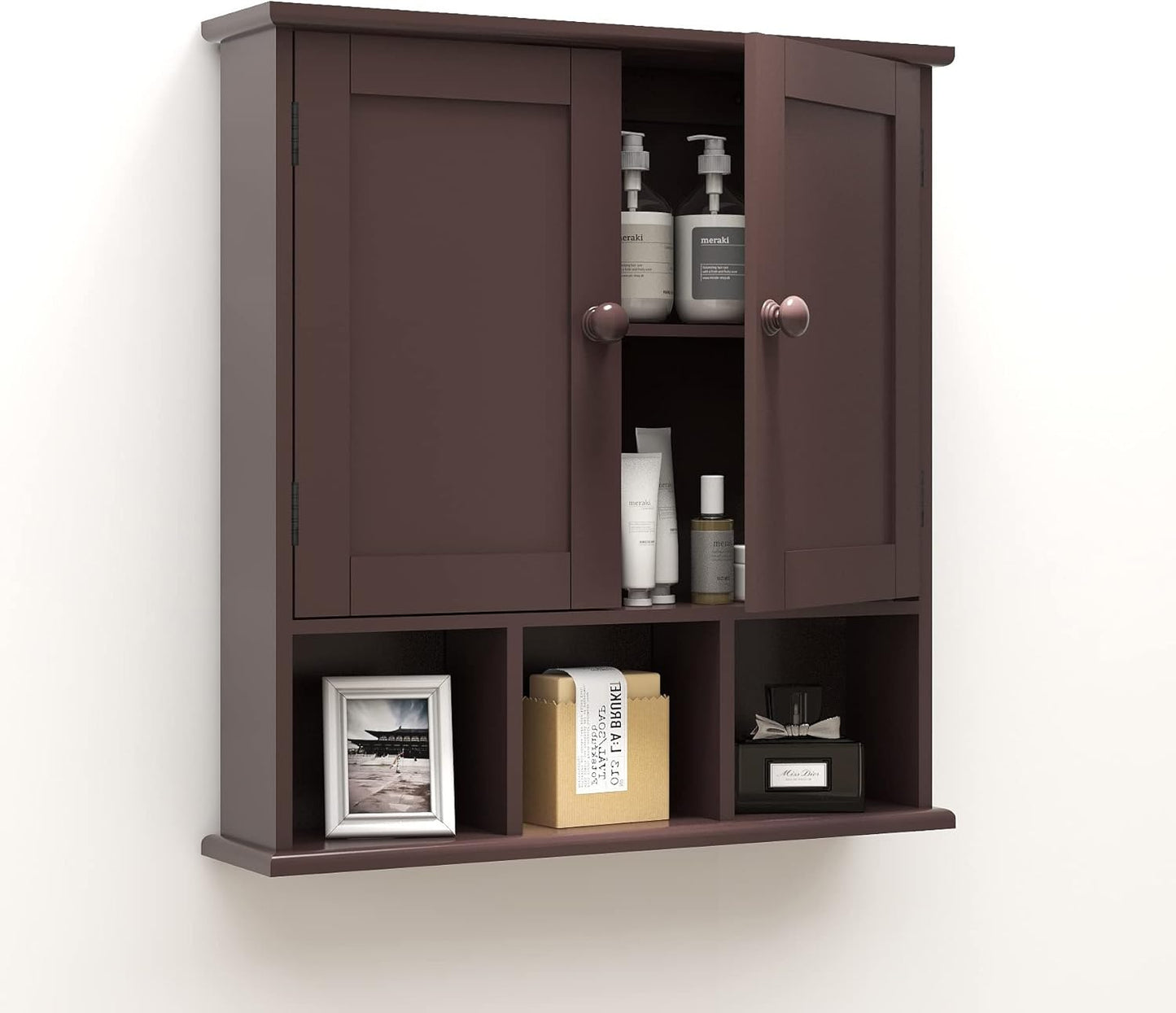 TaoHFE Bathroom Wall Cabinet with 2 Door Adjustable Shelves,Over The Toilet Storage White Wall Mounted Medicine Cabinets for Bathroom Laundry Room Kitchen