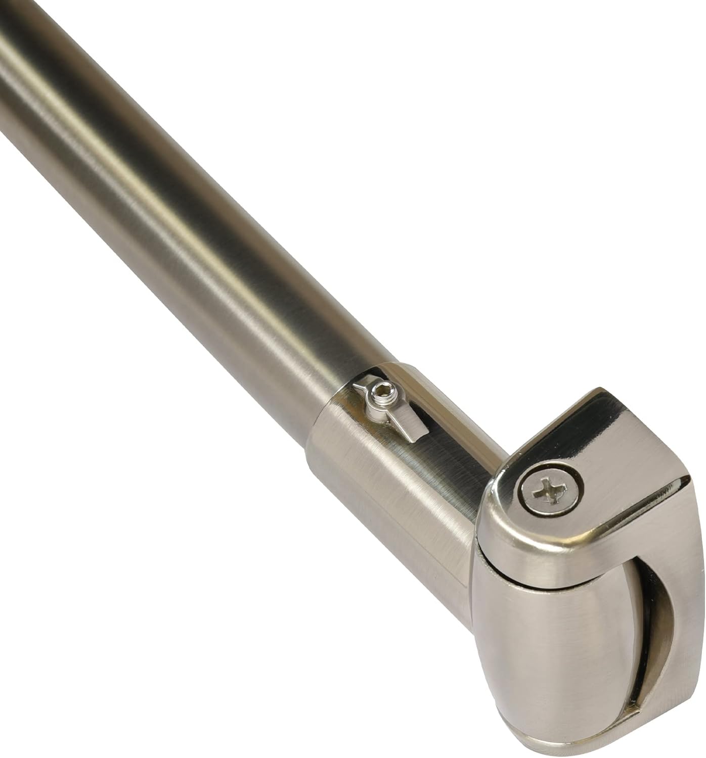 60-Inch Stainless Steel Curved Shower Curtain Rod, 5 Foot Mounted Non-Telescoping Rust Proof (Brushed Nickel)