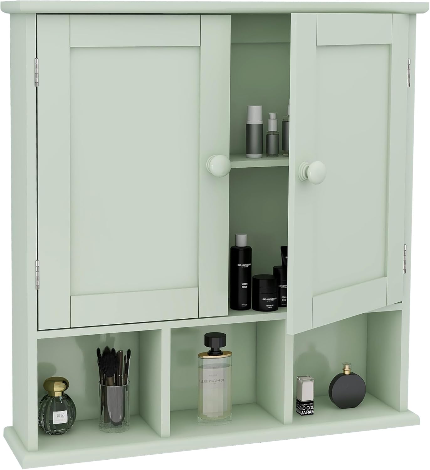 TaoHFE Bathroom Wall Cabinet with 2 Door Adjustable Shelves,Over The Toilet Storage White Wall Mounted Medicine Cabinets for Bathroom Laundry Room Kitchen