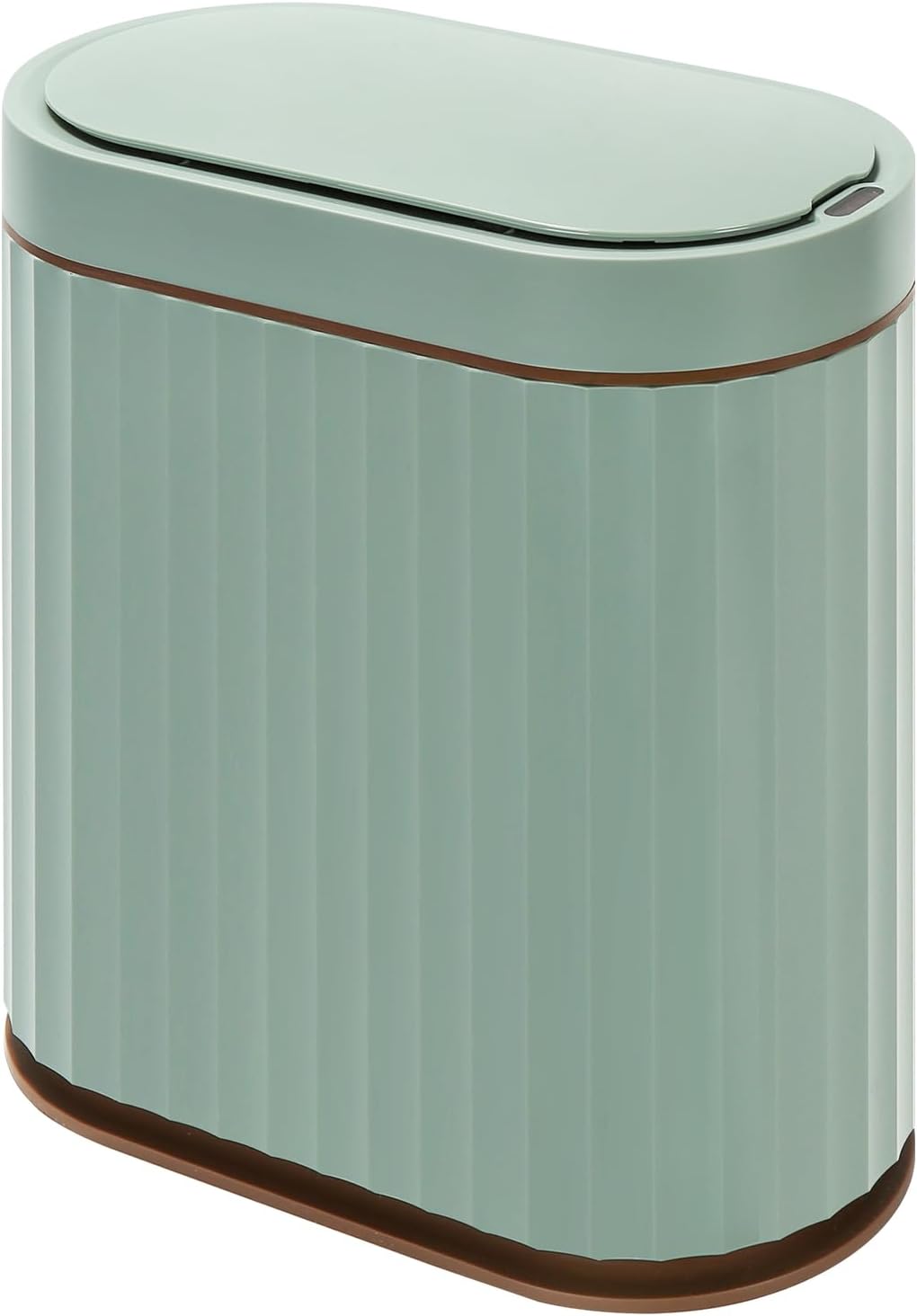 ELPHECO Automatic Motion Sensor Trash Can - 2 Gallon Slimline for Bathroom, Bedroom, Kitchen, Office - White with Gold Trim