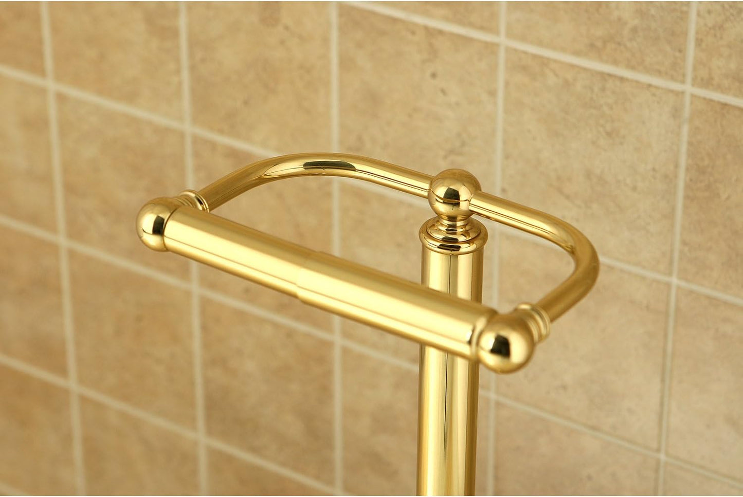 Kingston Brass CC2008 Classic Pedestal Paper Holder, Brushed Nickel,21-1/2" Length