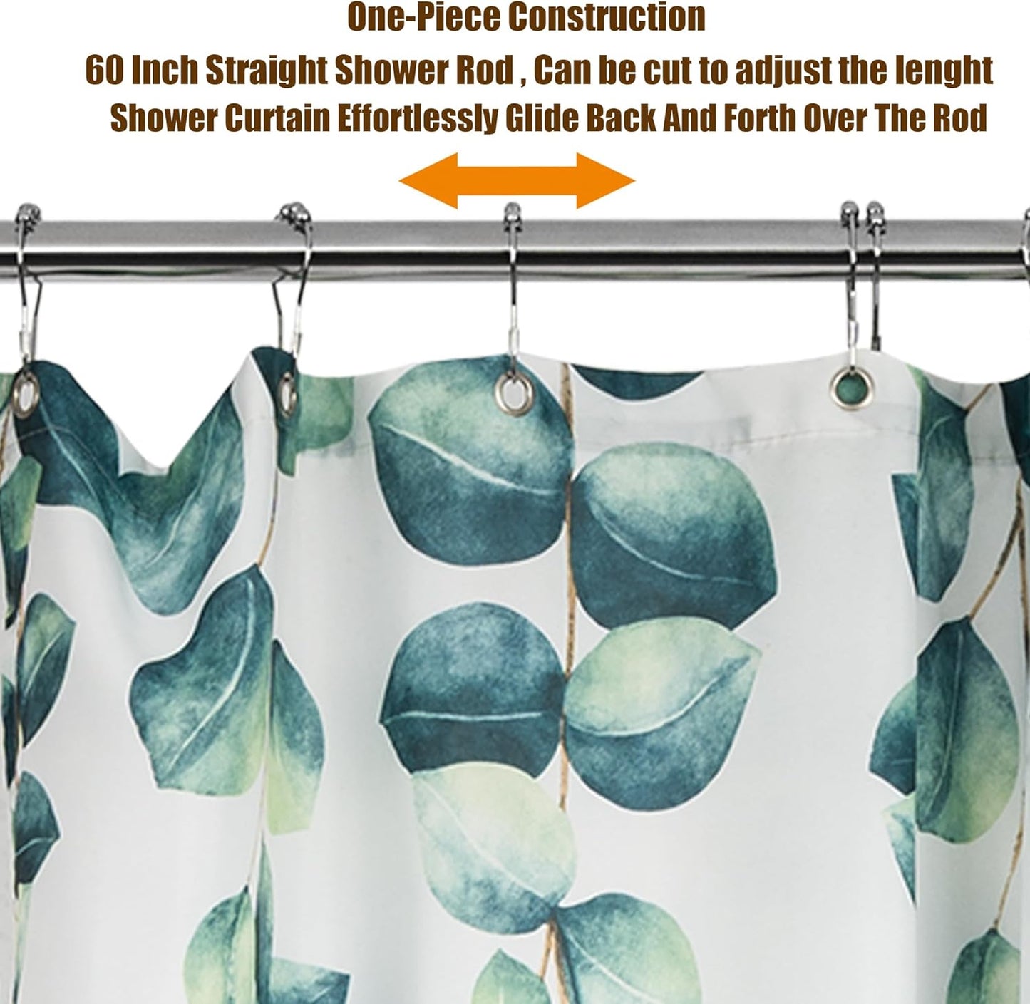Artiwell 60" Heavy Duty Straight Shower Rod With Shower Rod Flange, Permanent Mount Shower Curtain Rod With Screws Bracket, Never Rust Stainless Steel, Window Curtain and Closet Rod, Chrome Plated