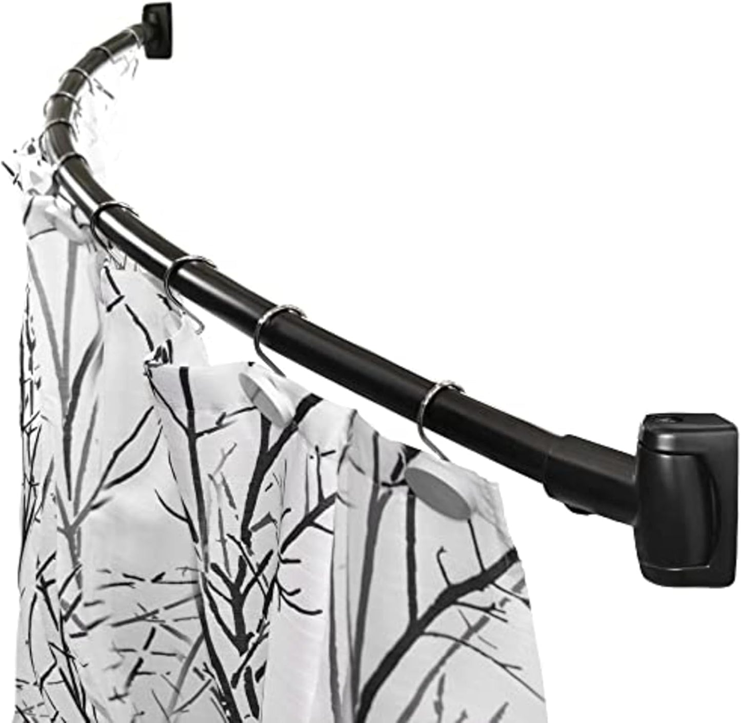 60-Inch Stainless Steel Curved Shower Curtain Rod, 5 Foot Mounted Non-Telescoping Rust Proof (Brushed Nickel)