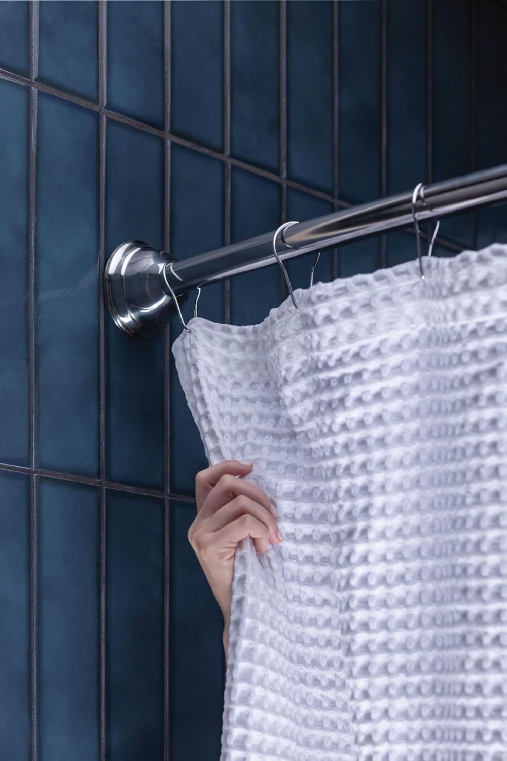 Moen MDN2170CH Magnetix 60-inch Curved Adjustable Single Shower Curtain Rod, Chrome