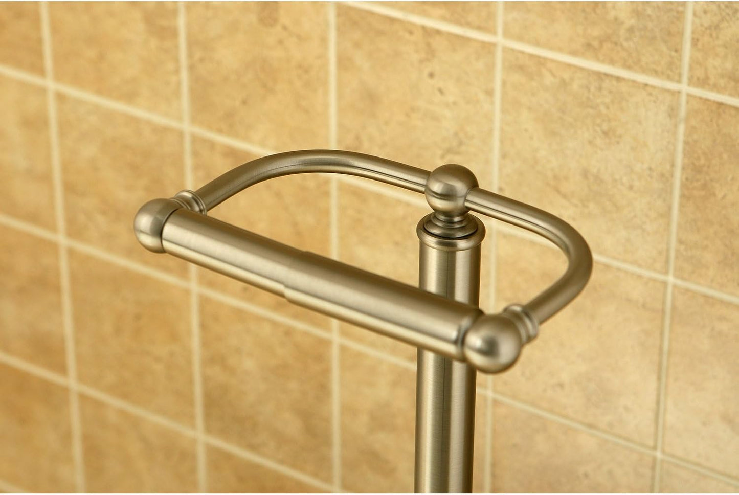 Kingston Brass CC2008 Classic Pedestal Paper Holder, Brushed Nickel,21-1/2" Length