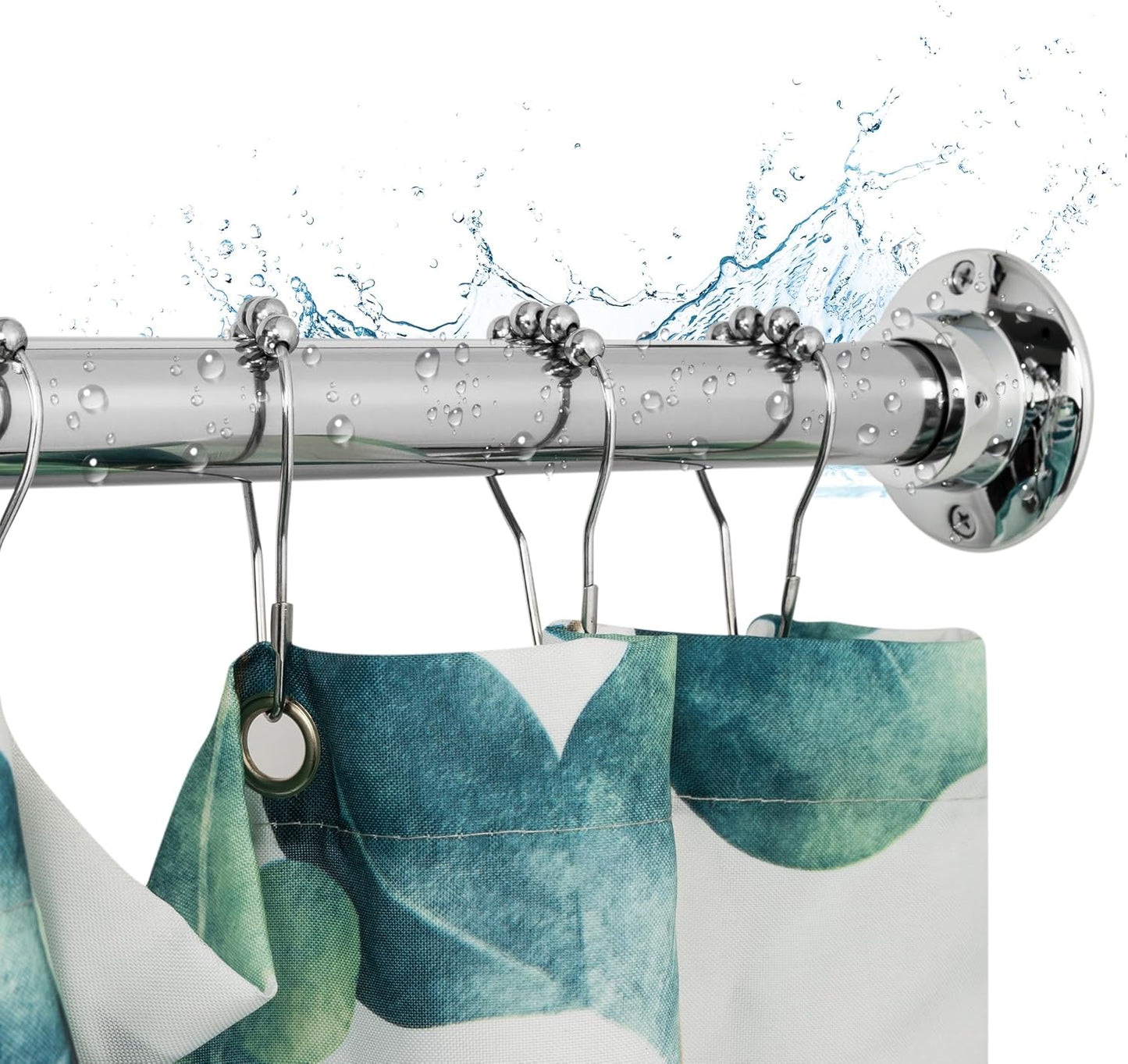 Artiwell 60" Heavy Duty Straight Shower Rod With Shower Rod Flange, Permanent Mount Shower Curtain Rod With Screws Bracket, Never Rust Stainless Steel, Window Curtain and Closet Rod, Chrome Plated