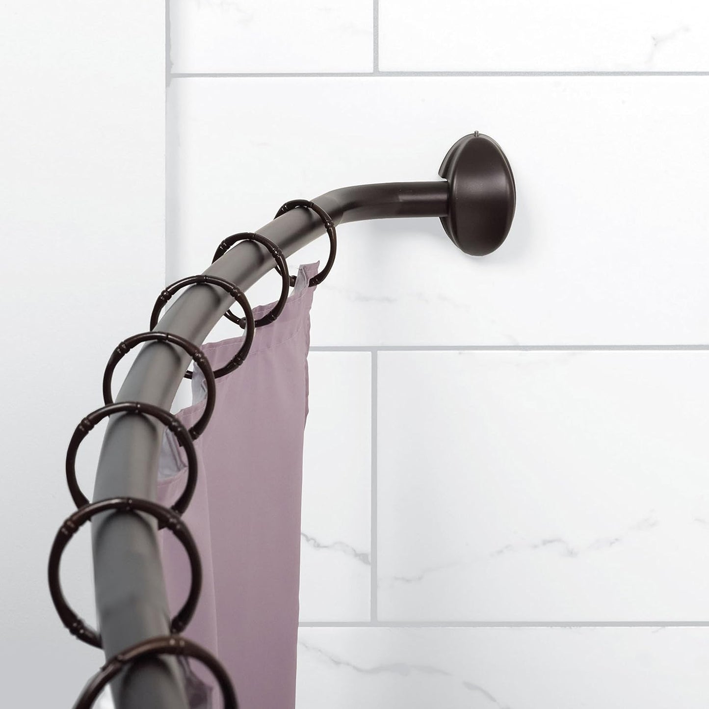 ZPC Zenith Products Corporation Zenna Home 35603BN06, Curved Shower Curtain Rod, 56 to 72-Inch, Brushed Nickel