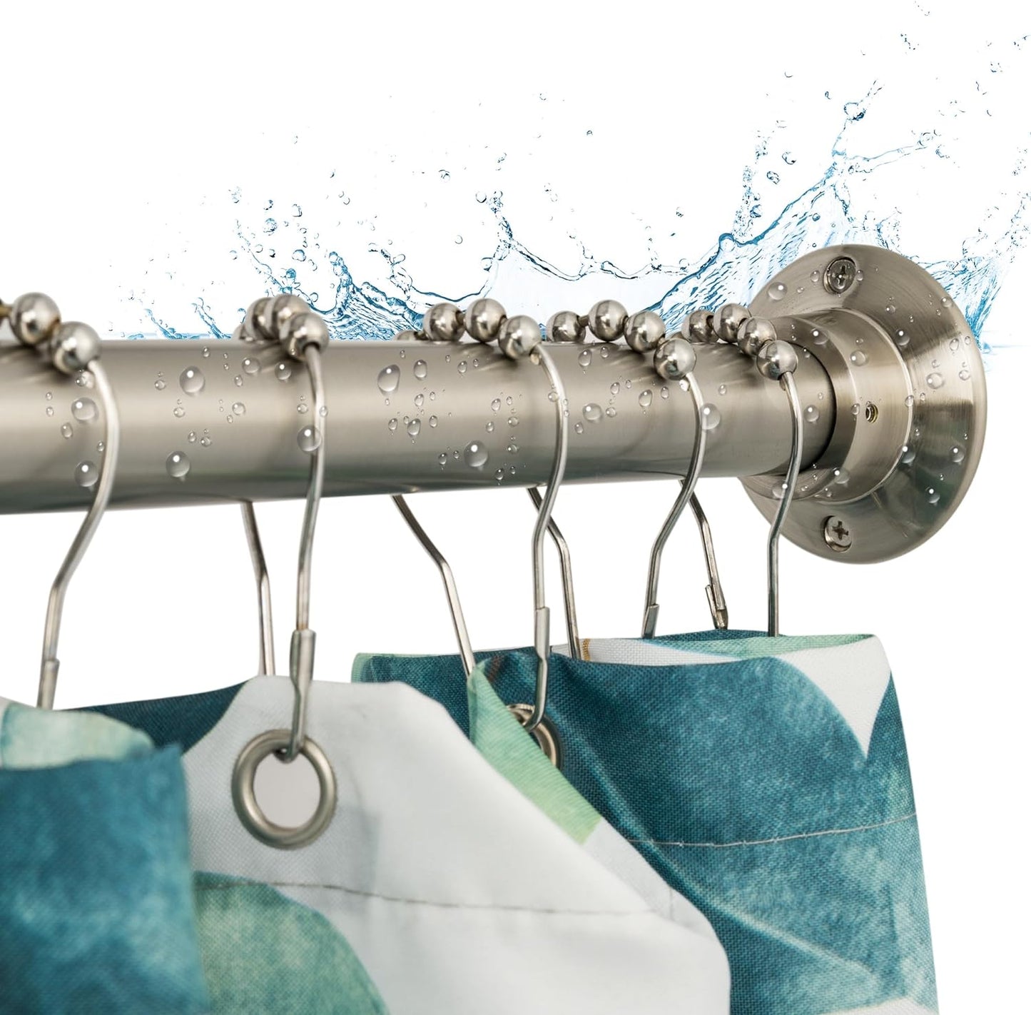 Artiwell 60" Heavy Duty Straight Shower Rod With Shower Rod Flange, Permanent Mount Shower Curtain Rod With Screws Bracket, Never Rust Stainless Steel, Window Curtain and Closet Rod, Chrome Plated
