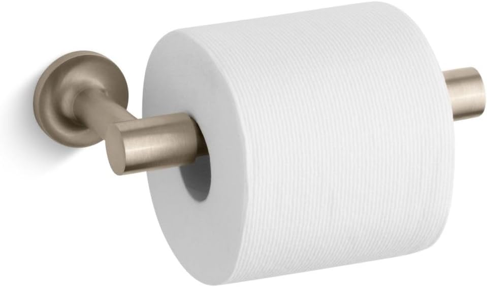 KOHLER 14377-2MB Purist® Pivoting Toilet Paper Holder, Vibrant Brushed Moderne Brass